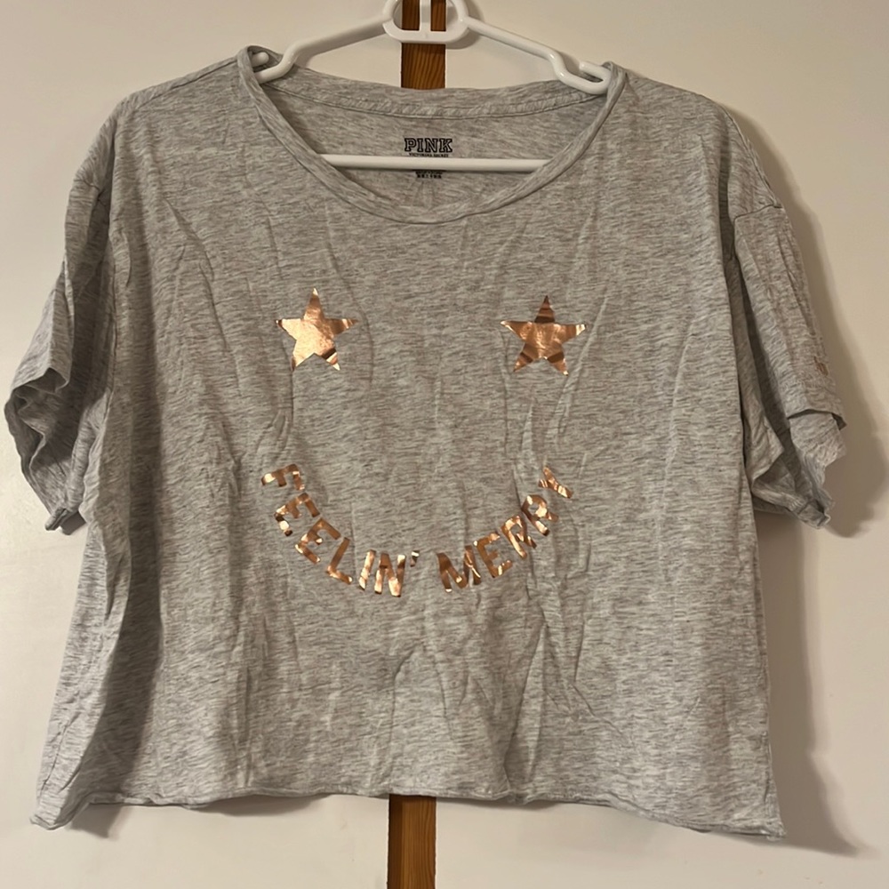 PINK Victoria’s Secret Women’s Crop Top Tee, Size L, Excellent Condition!! Cute!